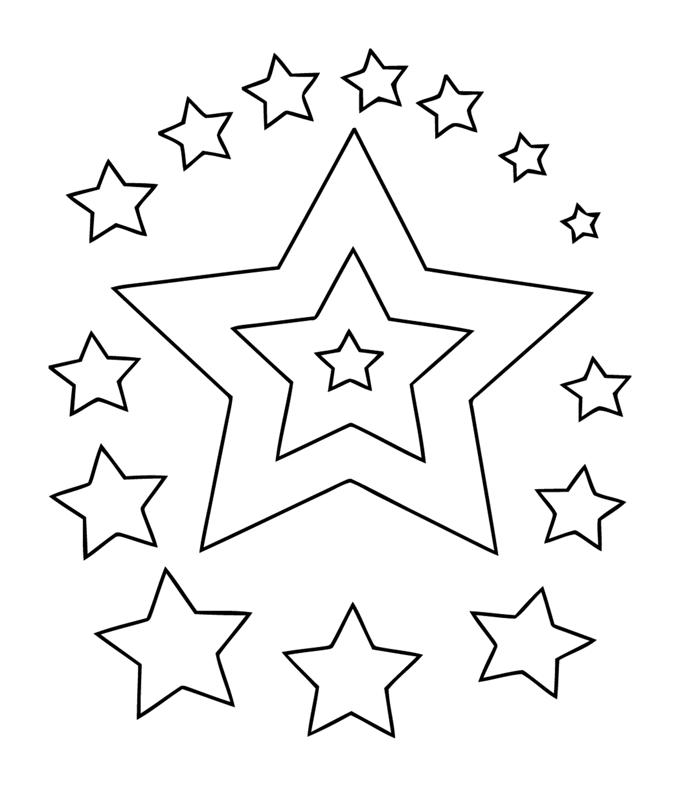  Eine Reihe von blendenden Sternen 