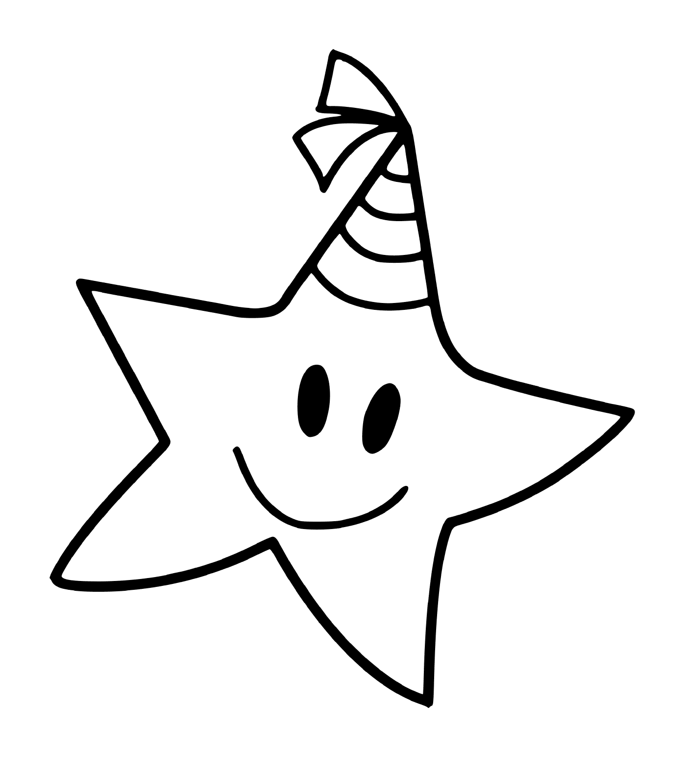  Ein Stern mit einem Partyhut 