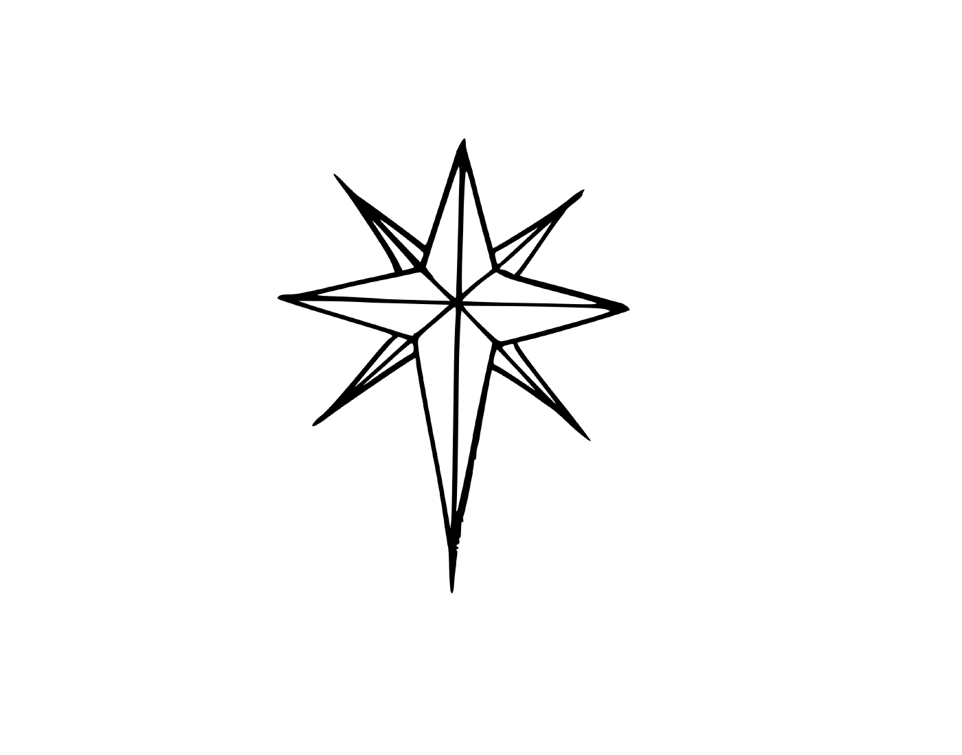  Una stella di Natale con otto rami 