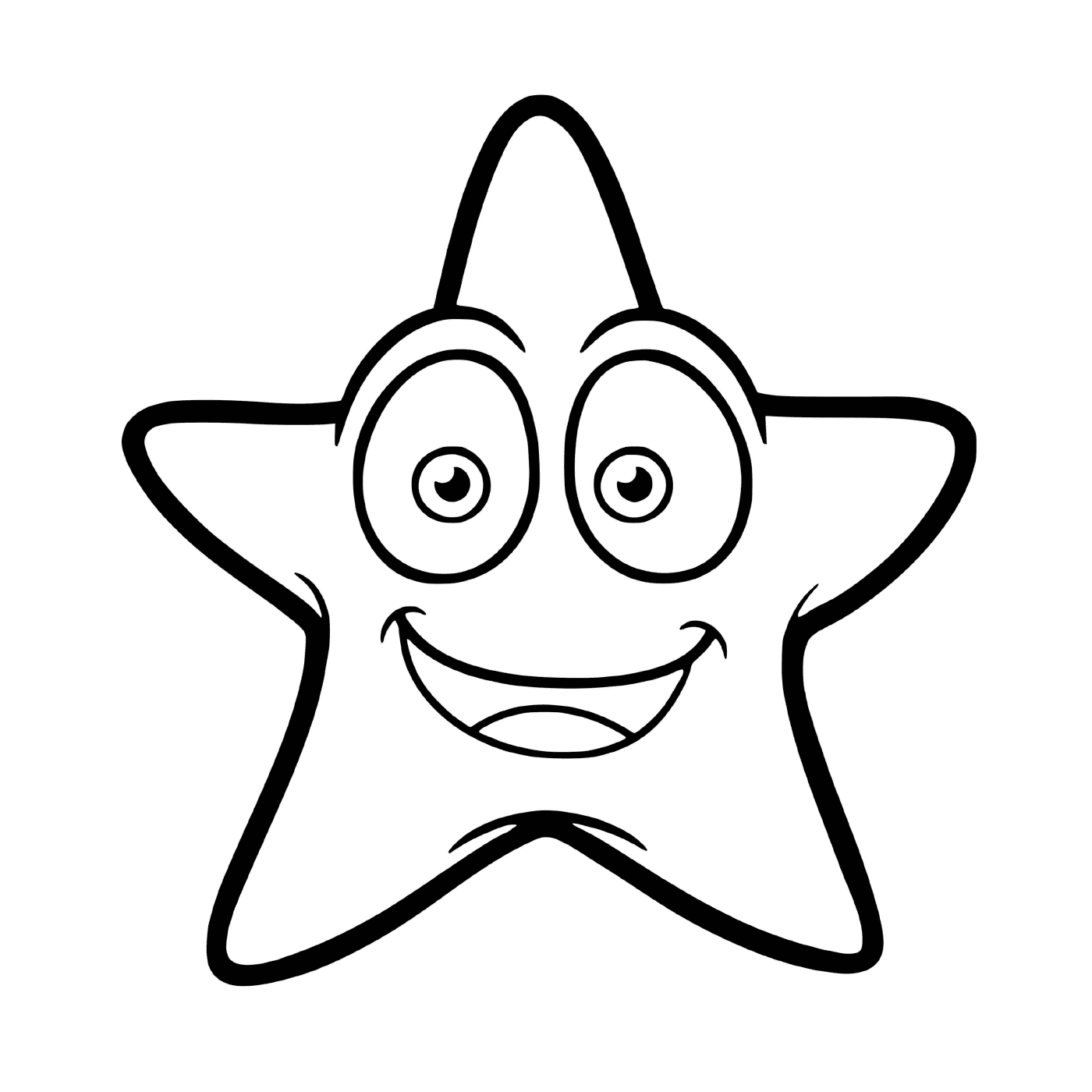  Una estrella de mar sonriente entre los animales marinos 