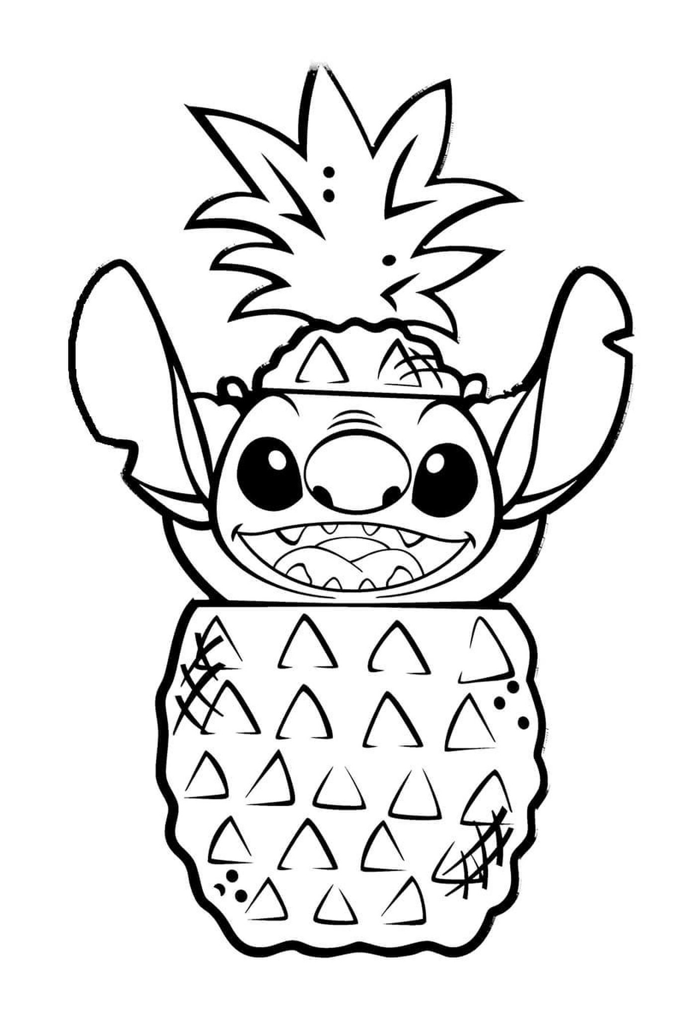  Stitch in a pineapple 