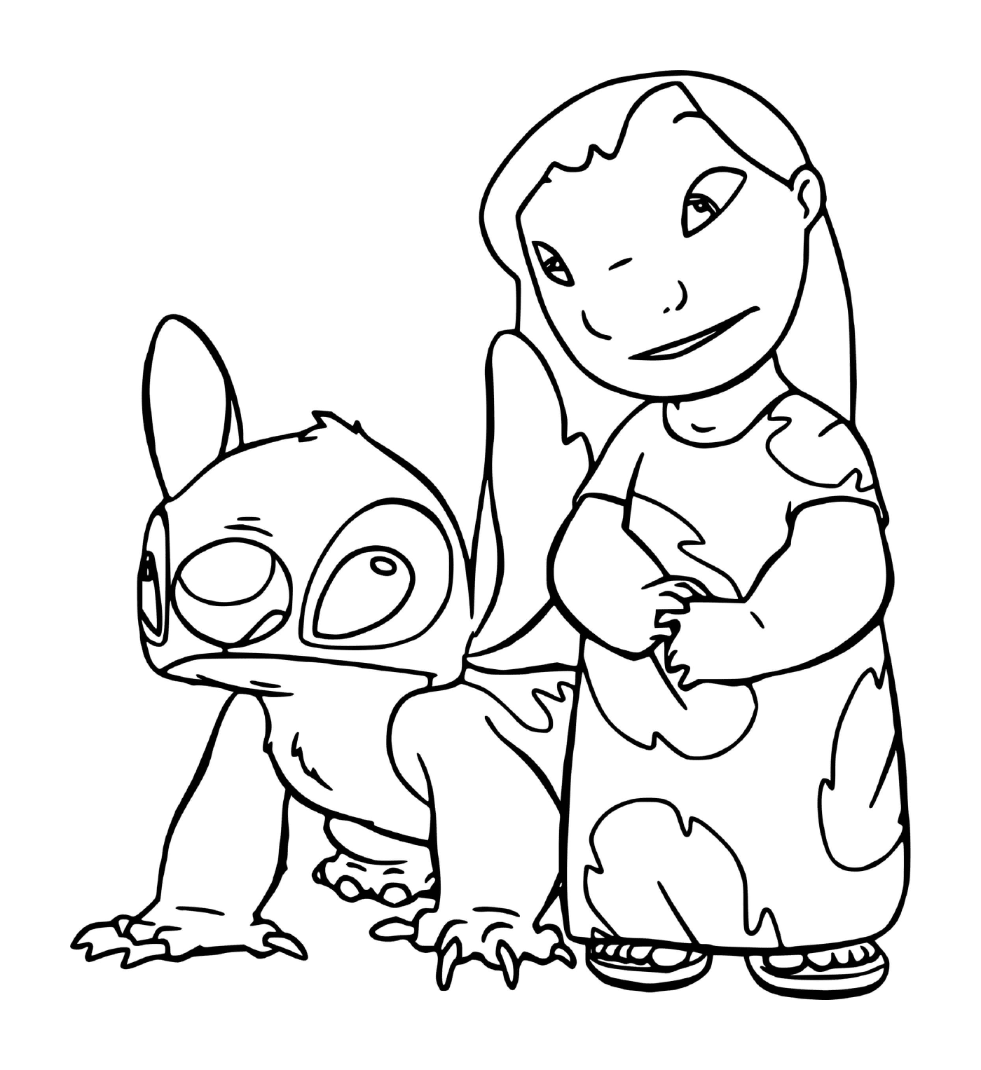  Stitch and Lilo in night pajamas 