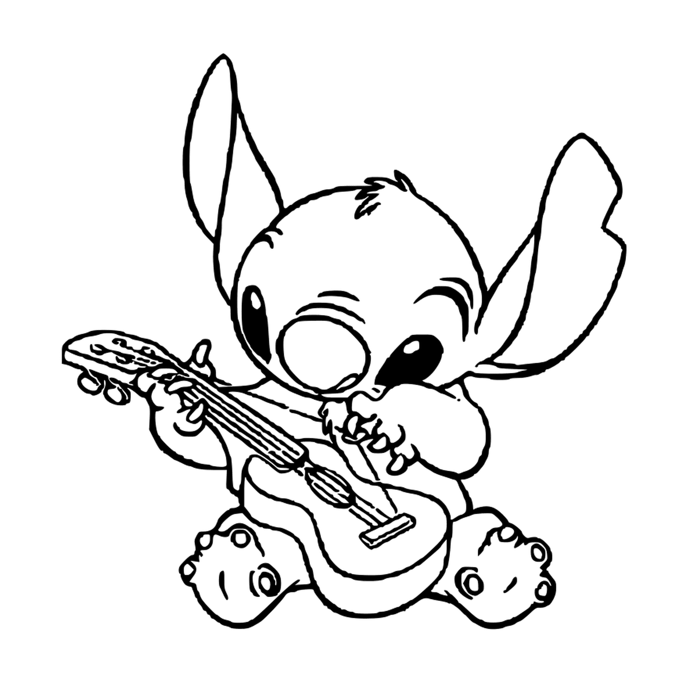  Stitch plays guitar 