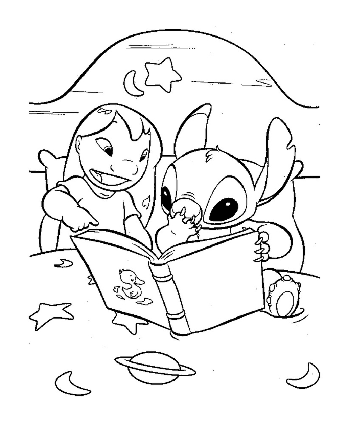 Lilo and Stitch like to read 