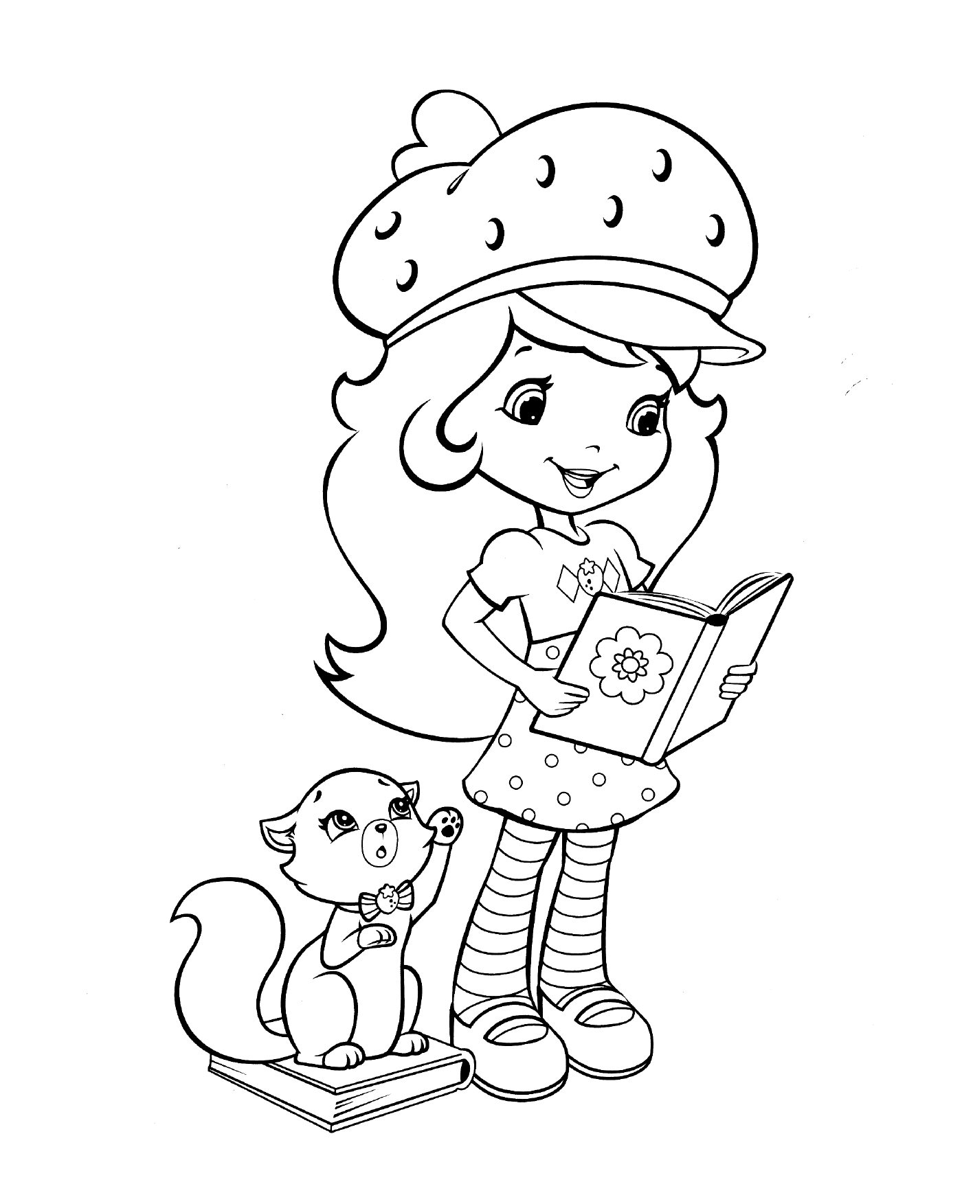 Strainette likes to read to her cat 