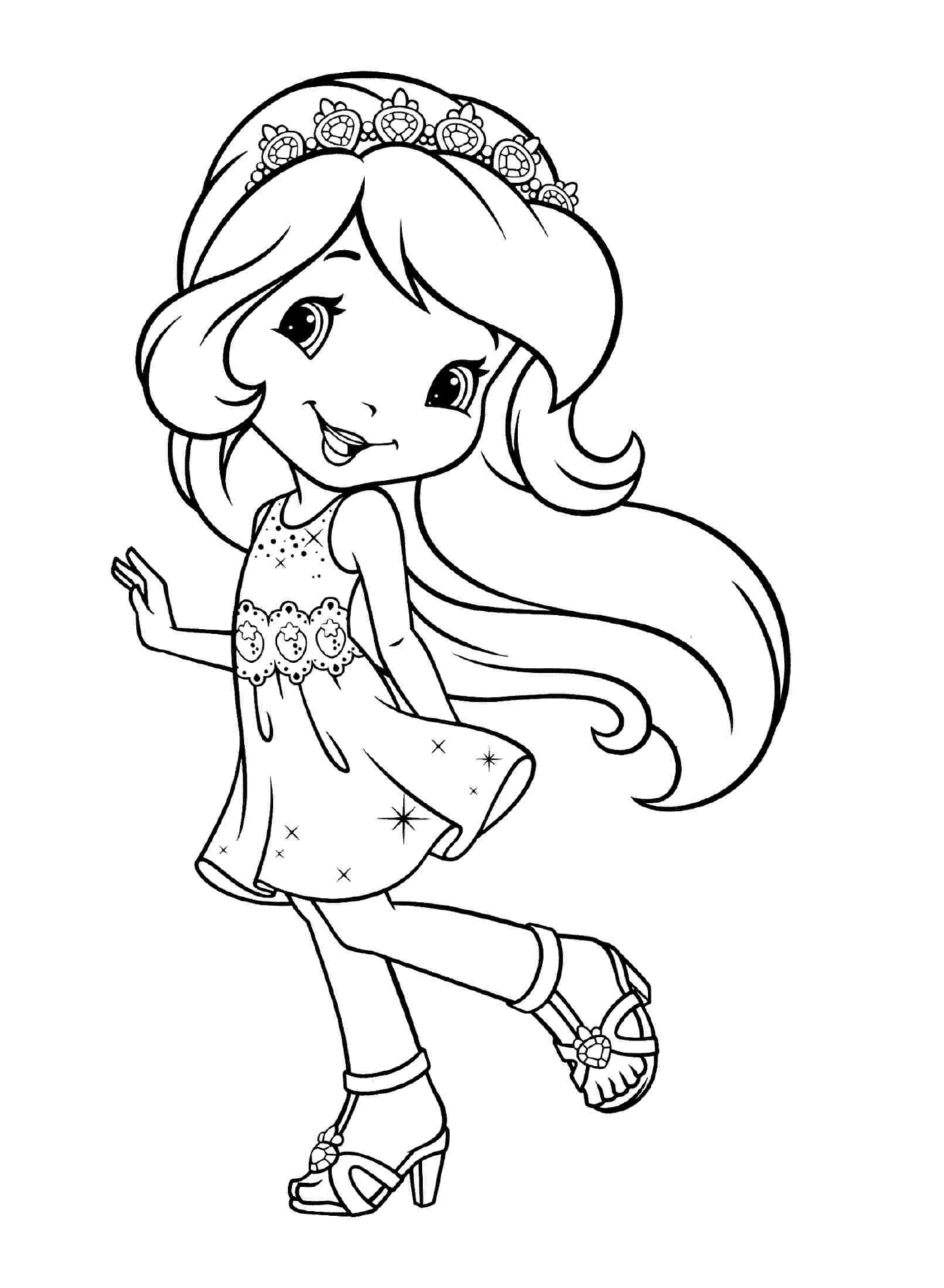  Prinzessin Erdbeere mit langen seidigen Haaren 