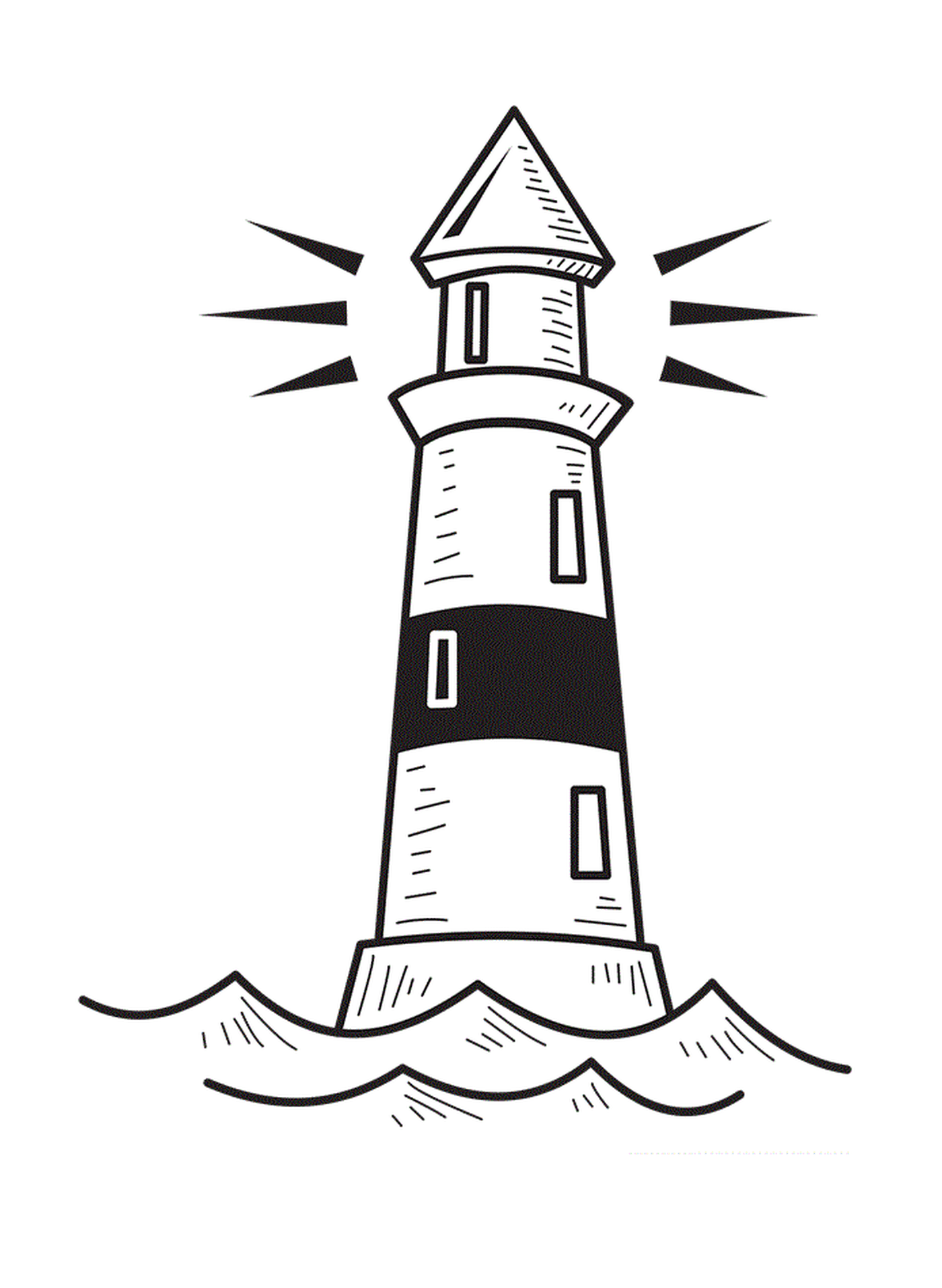  A lighthouse near the sea during summer holidays 