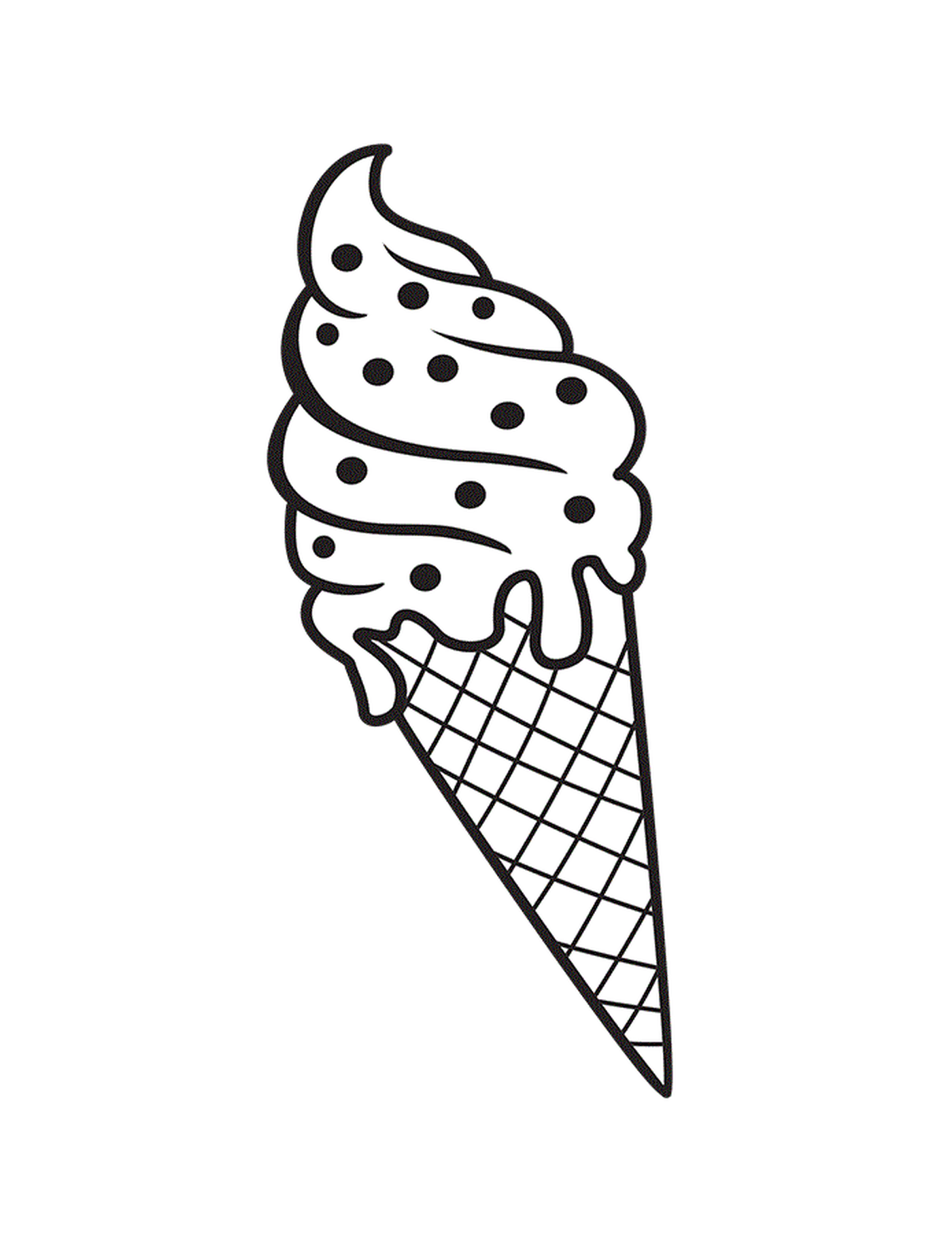  Un gran cono de helado de chocolate en vacaciones de verano 