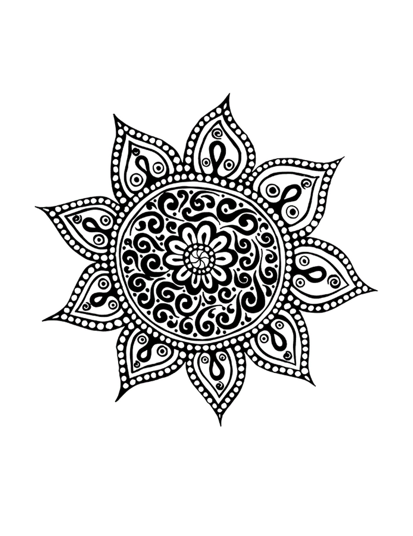  A mandala with a sun for a summer holiday 