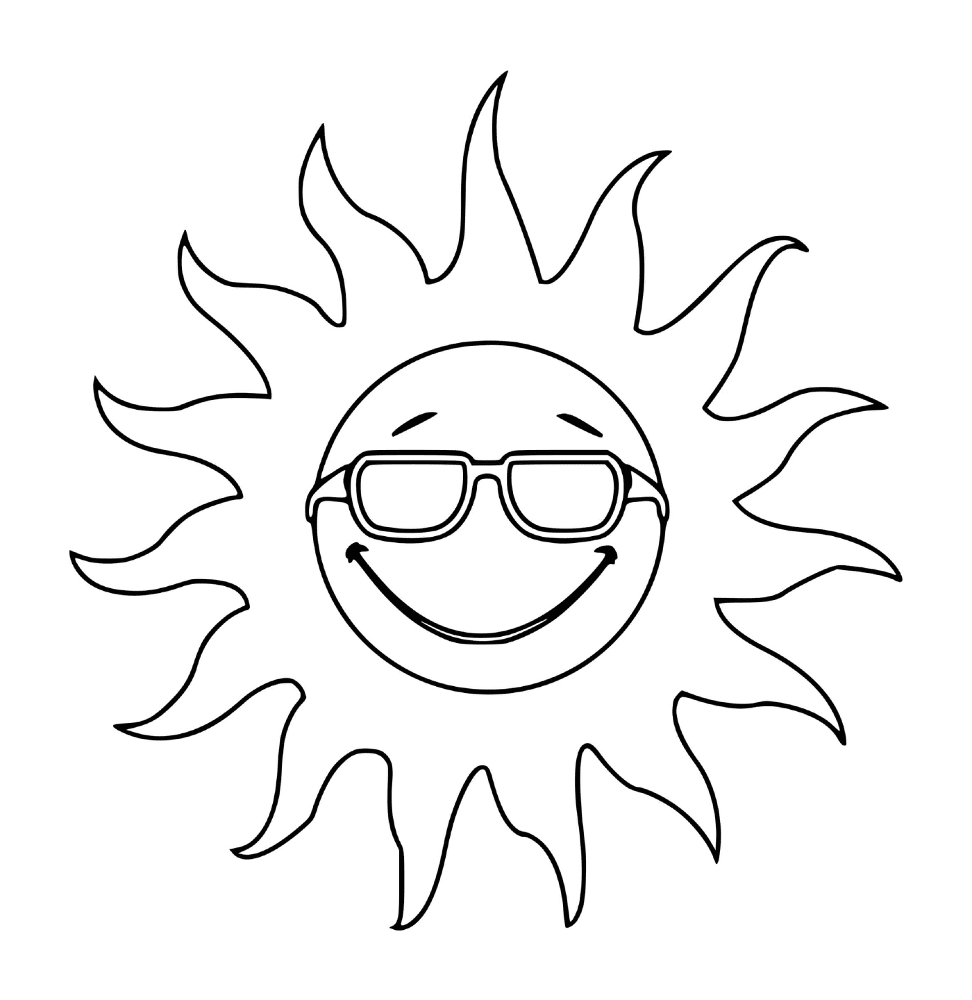  Улыбающееся солнце в очках 