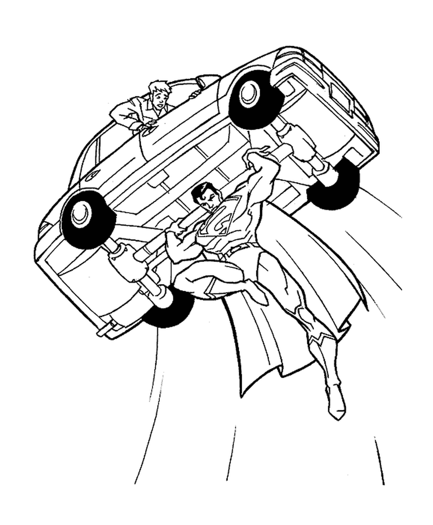  Superman lifts a car 