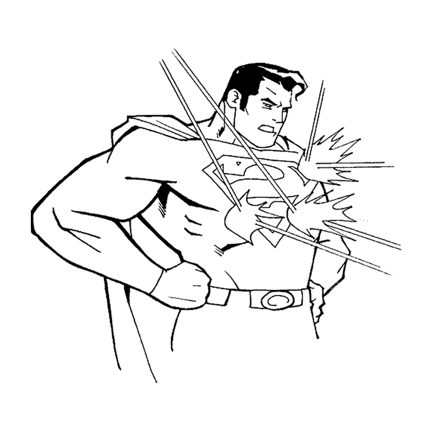  Superman sta respingendo i raggi laser 