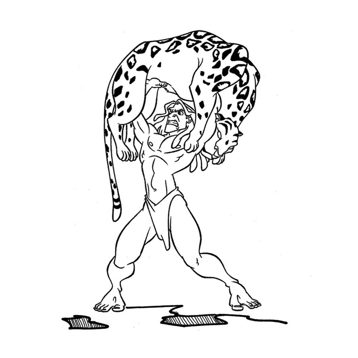  Hombre sosteniendo un leopardo 