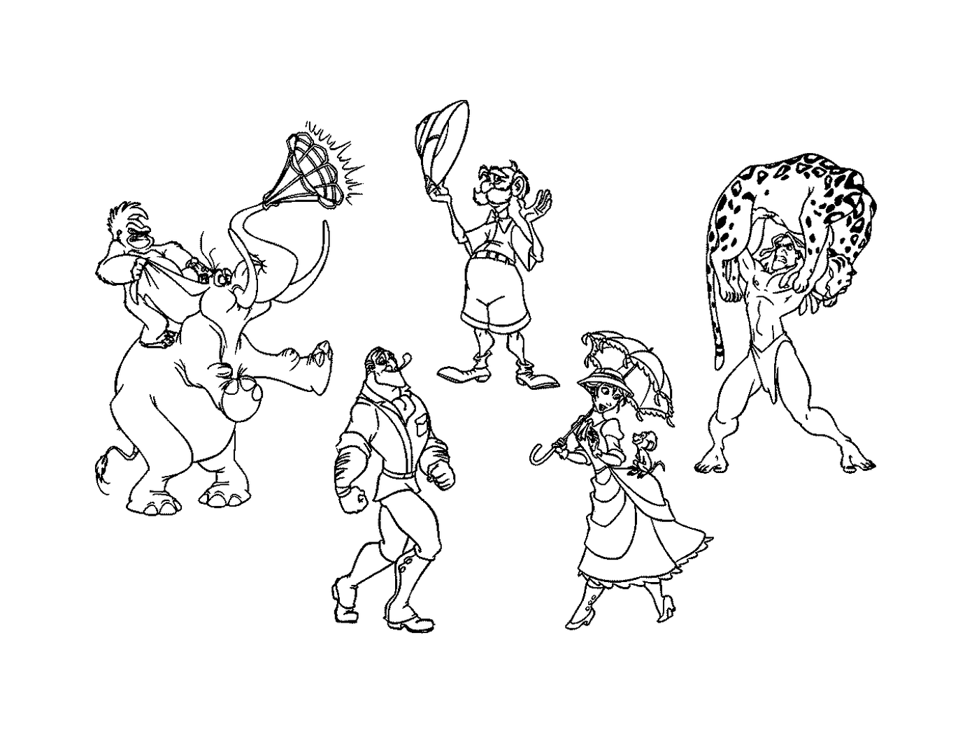  Caricaturas en diferentes poses 