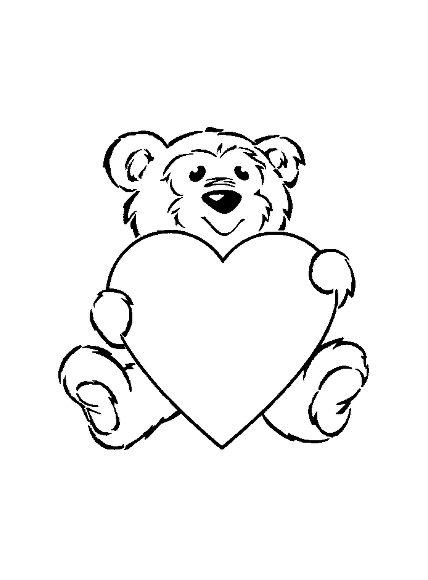  Süßer Bär, der ein Herz hält 