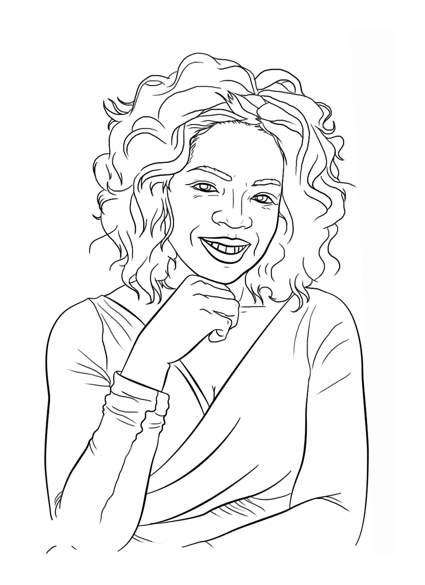  Oprah Winfrey, estrella famosa, sonriendo 