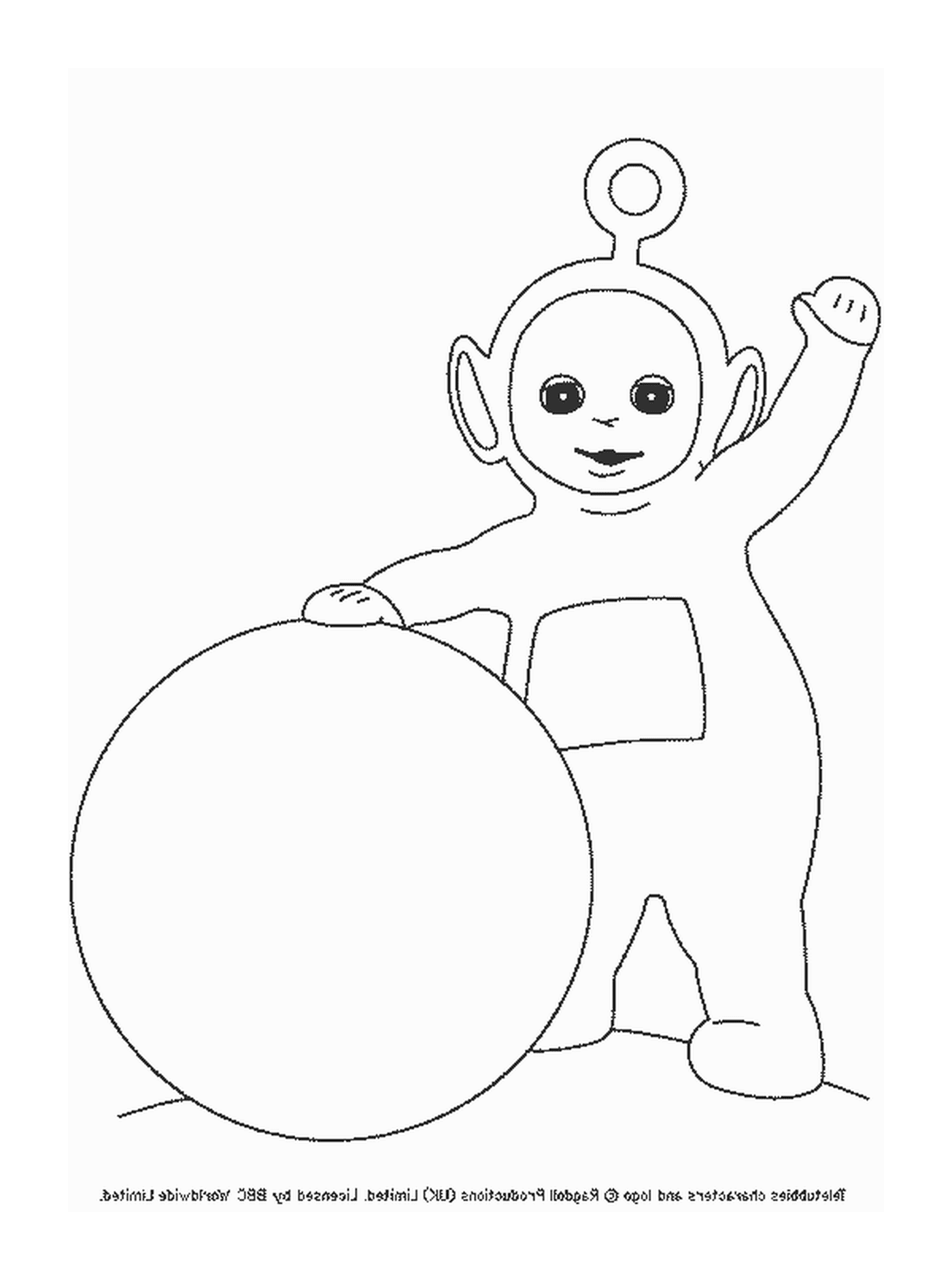  character Teletubbies holds ball 