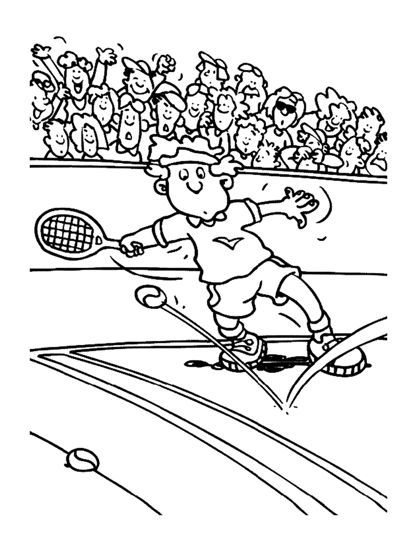  Ein Mann in Tennis-Action 