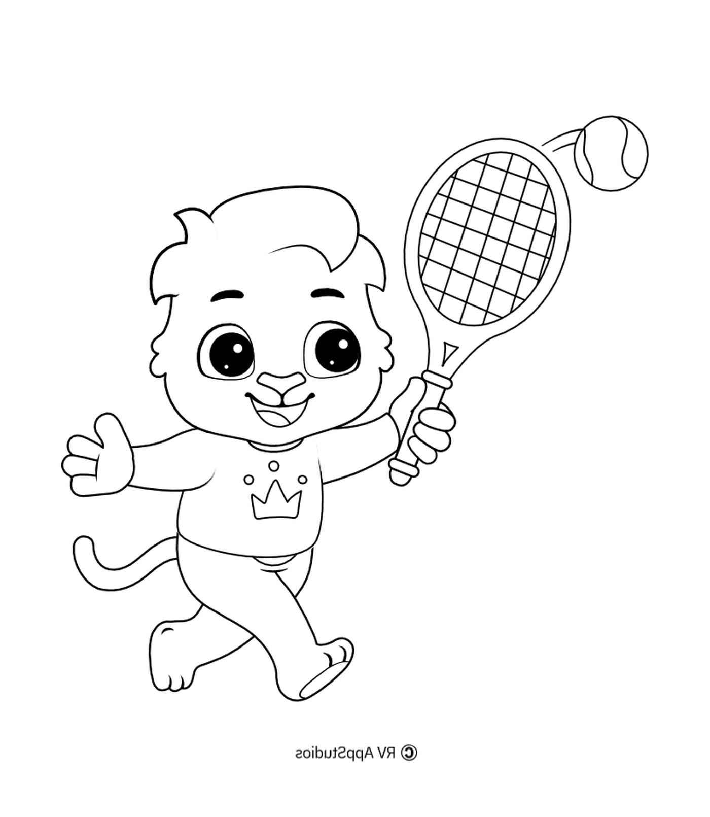  Un giocatore di tennis per bambini 
