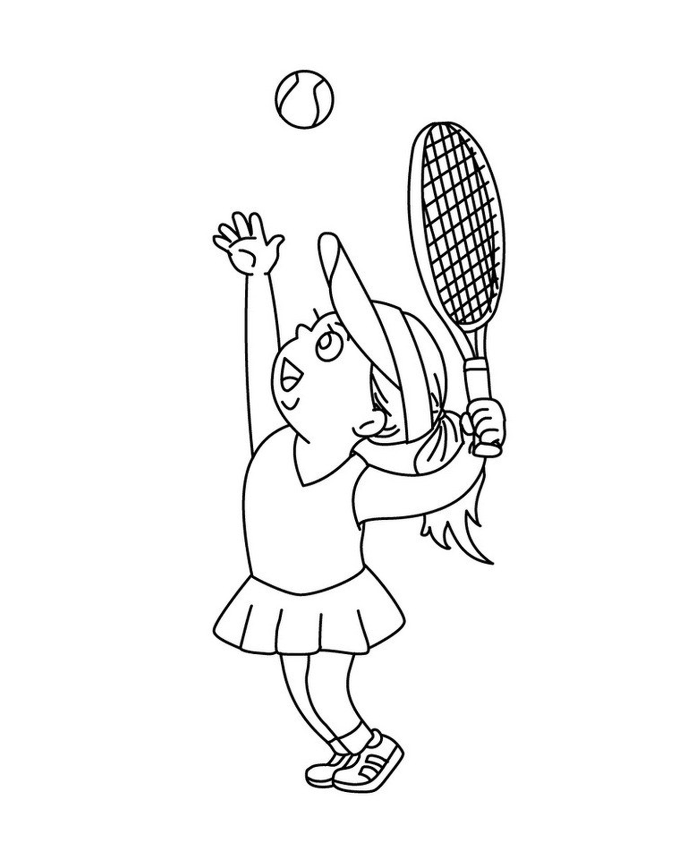  A girl plays tennis 
