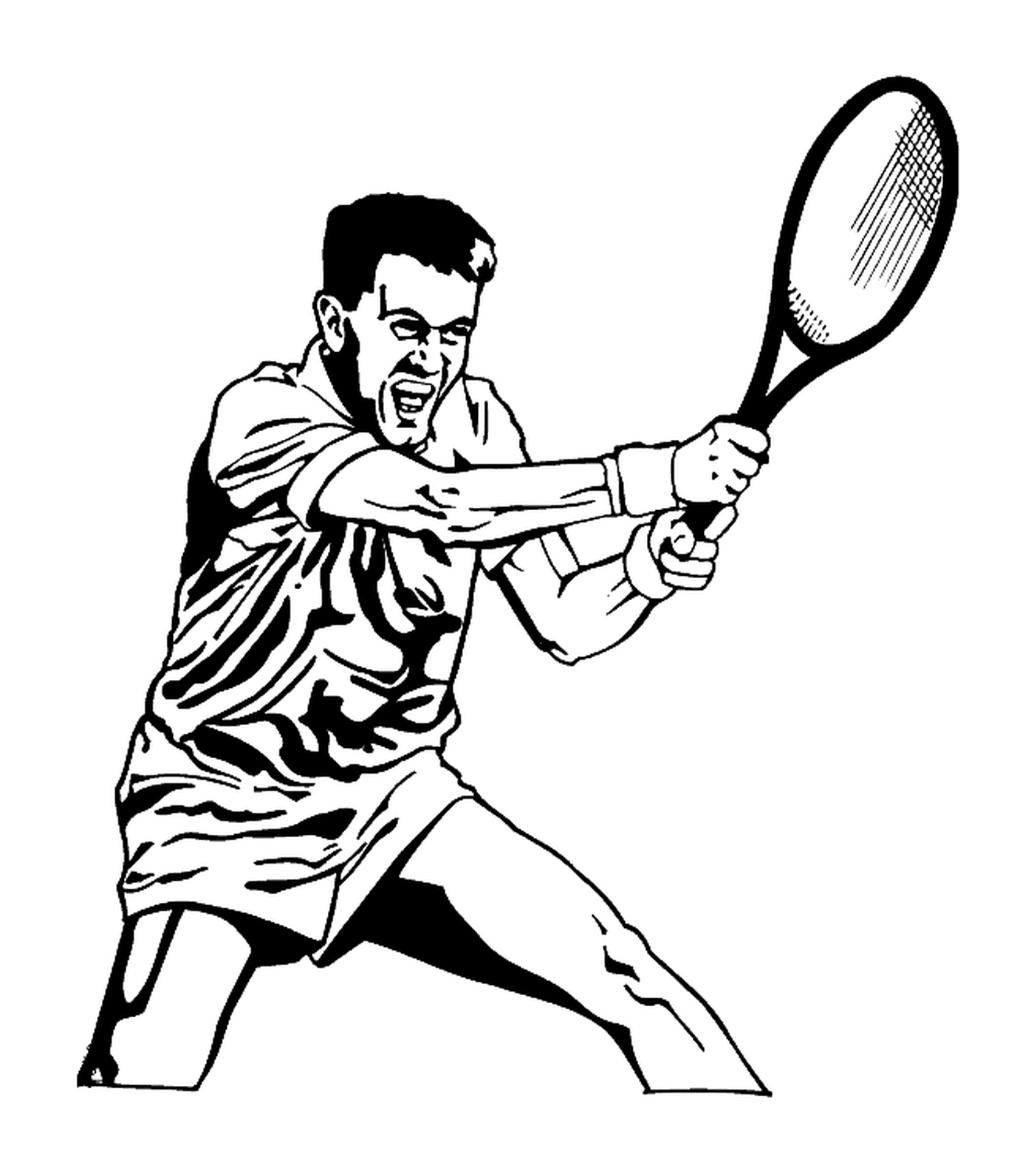  Ein Tennisspieler in Aktion 
