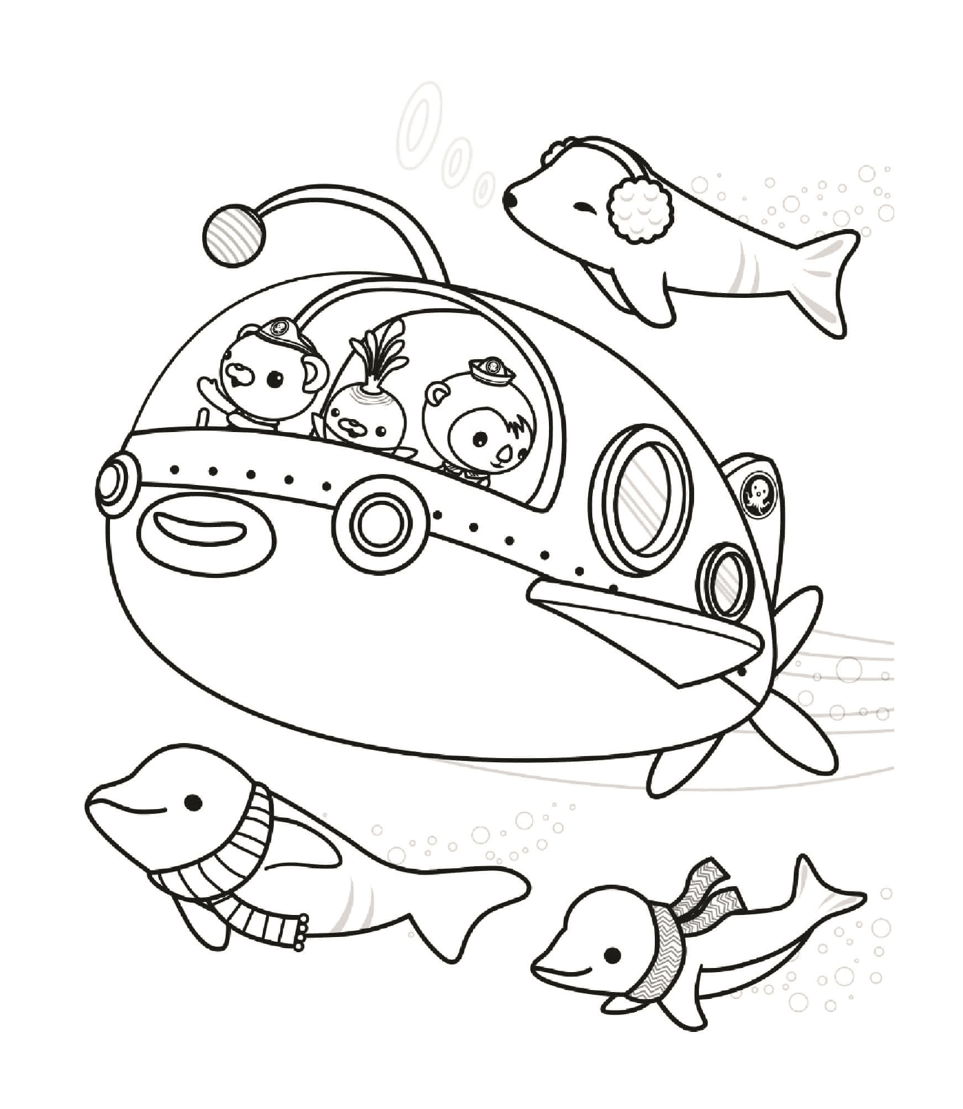  Octonauten erkunden den Meeresboden, ein U-Boot mit Tieren 