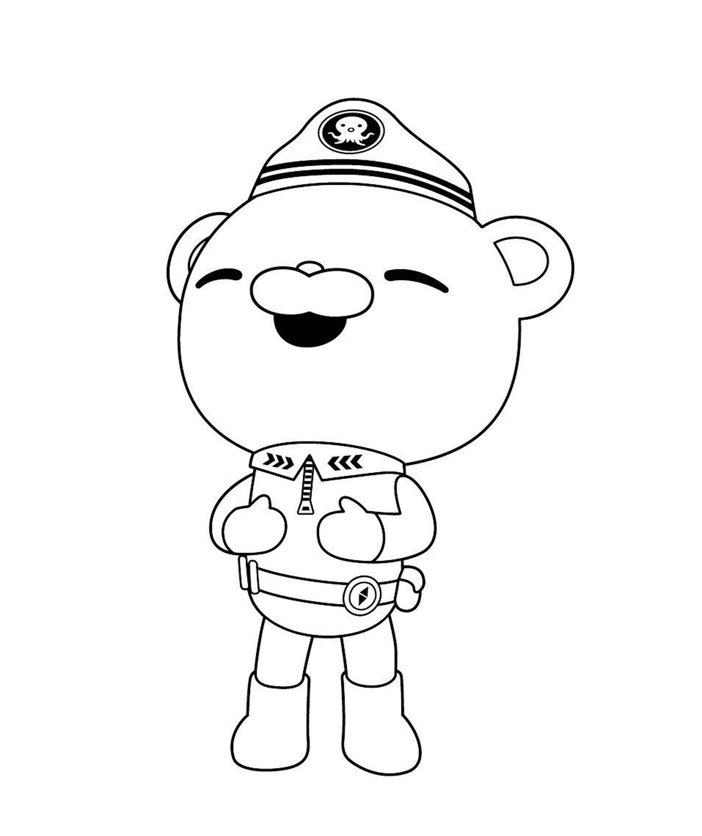  Captain Barnacles von den Octanauts, ein Bär in seiner Uniform 