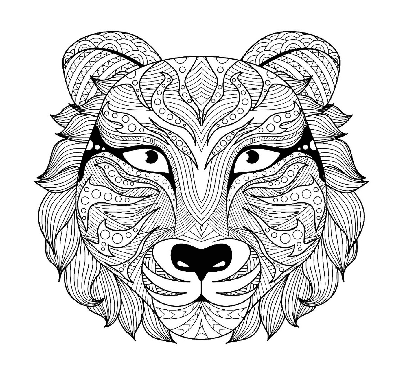  A zentangle tiger head 