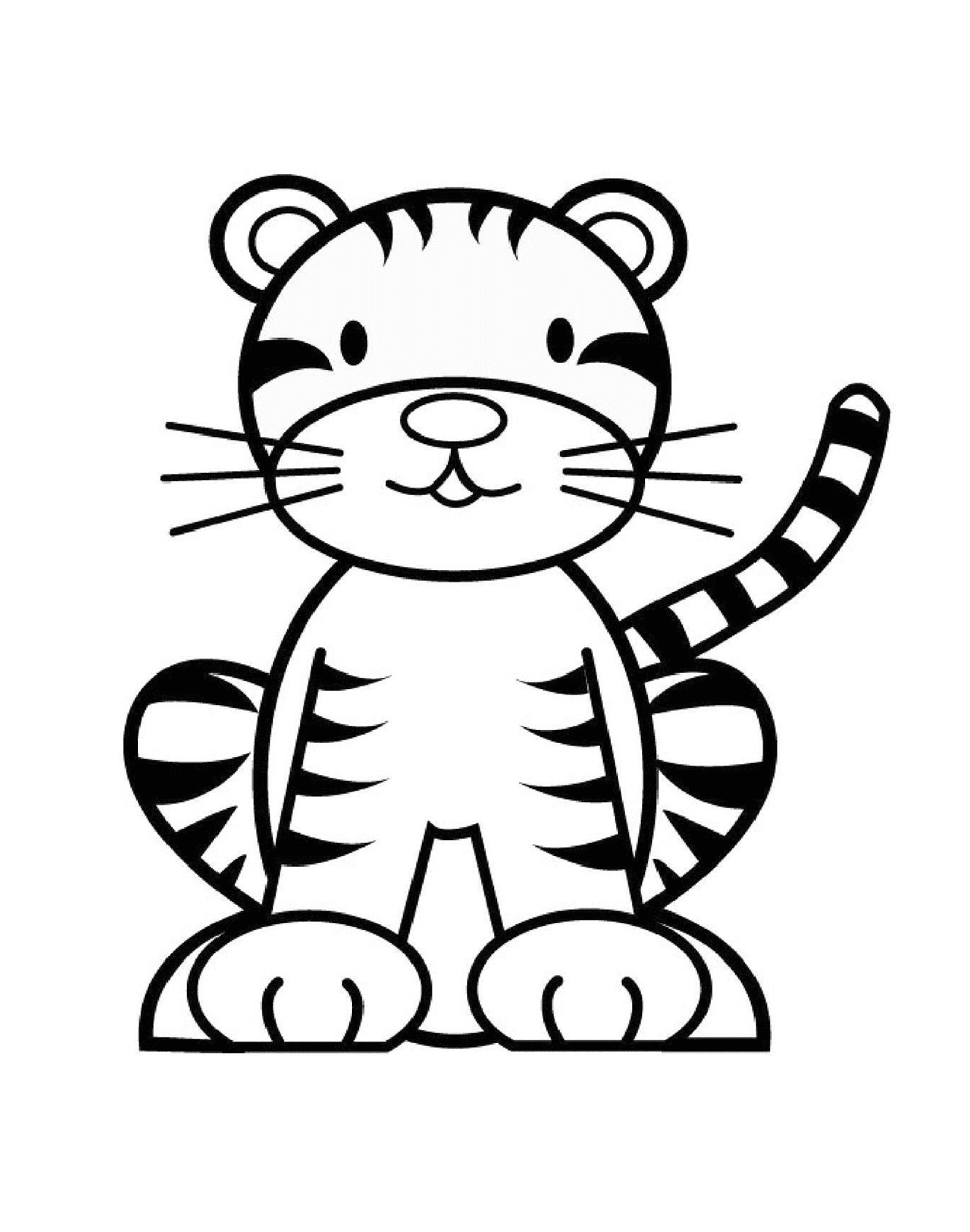  Un tigre sencillo para niños 