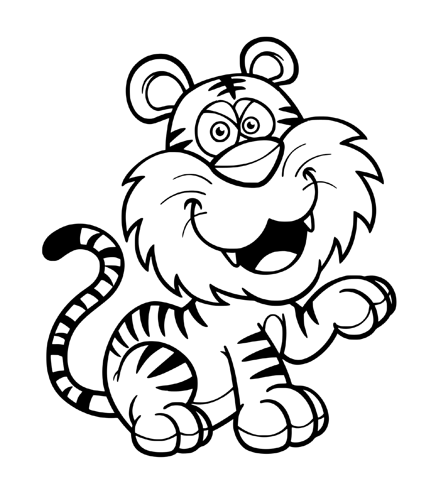  A smiling tiger animates 