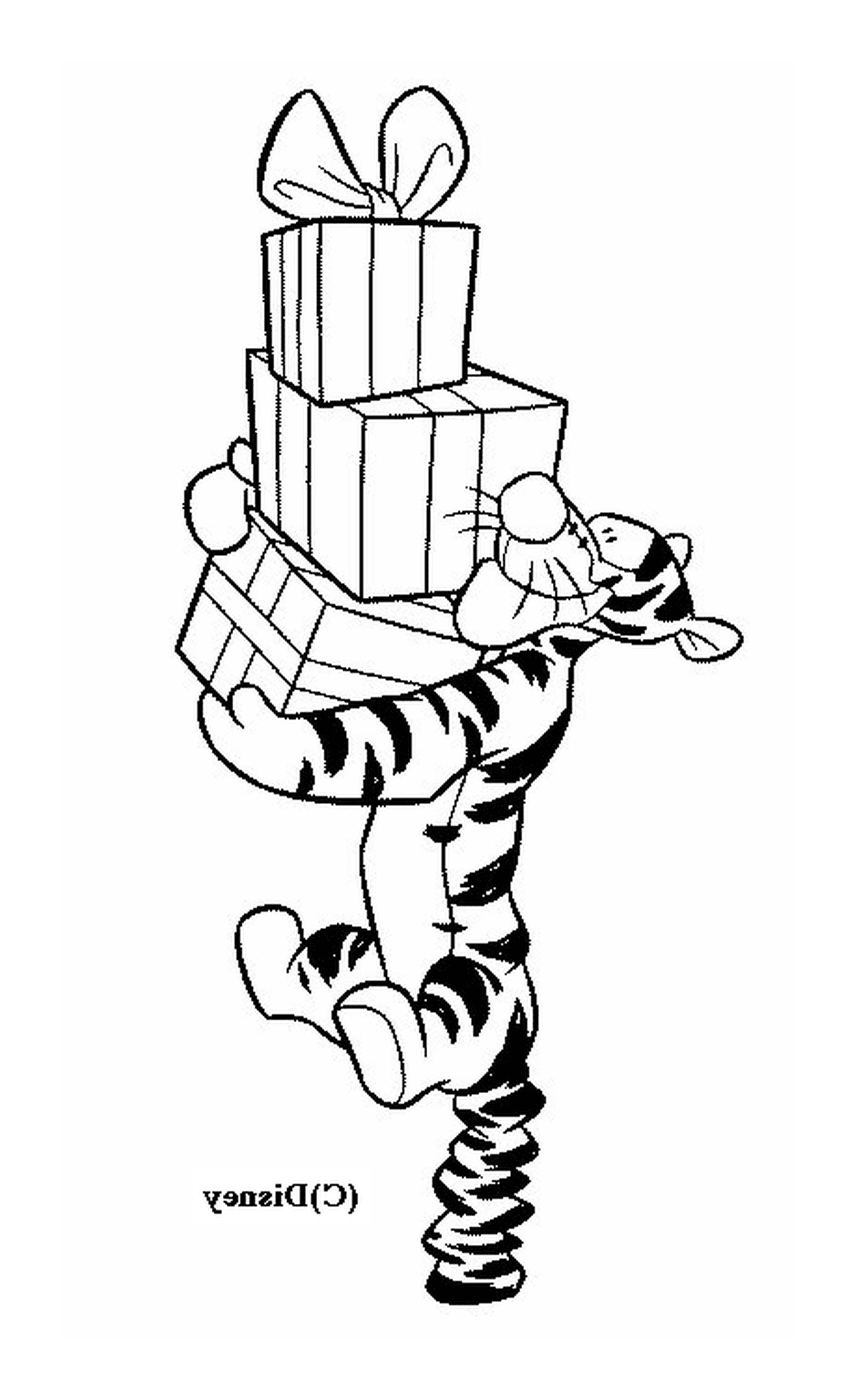  Тигру с подарками 