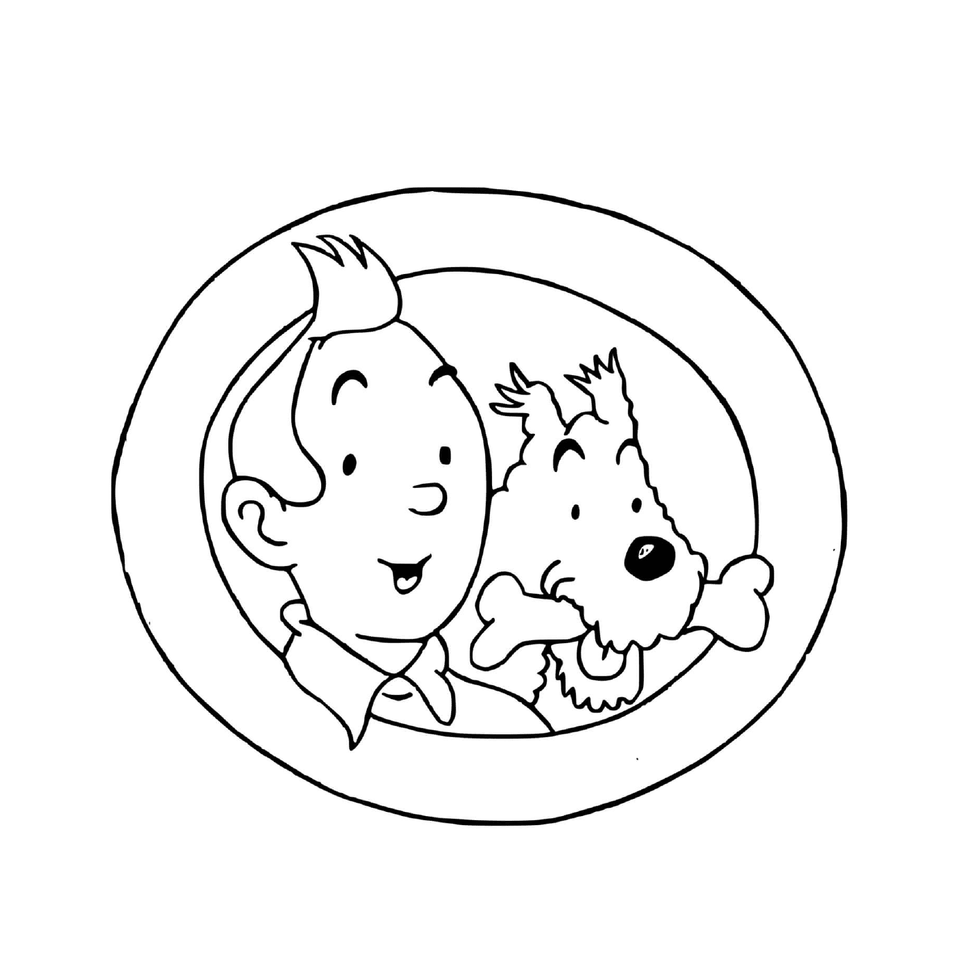  Tintin and Milou at the window 