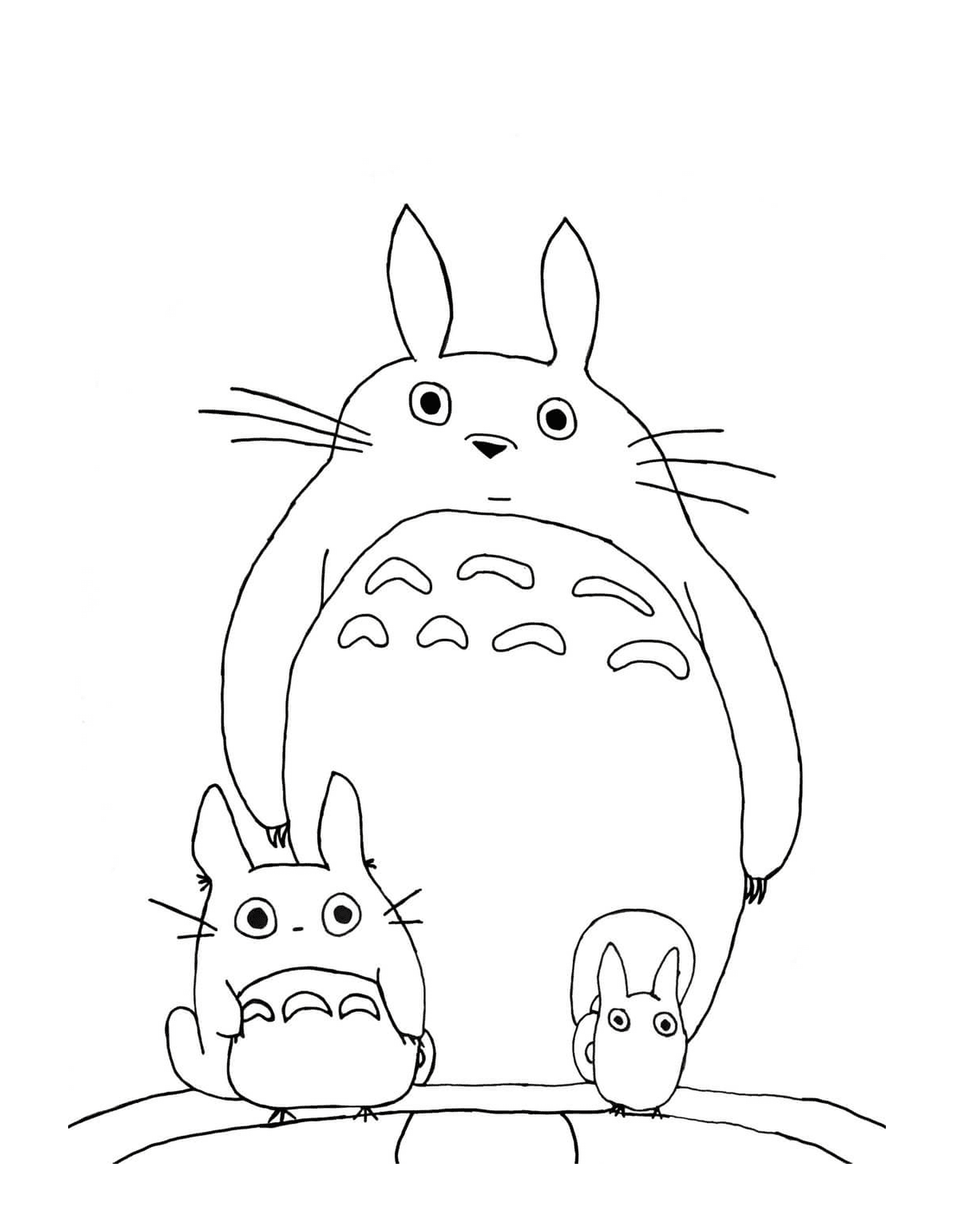  Totoro y un perro de pie lado a lado 