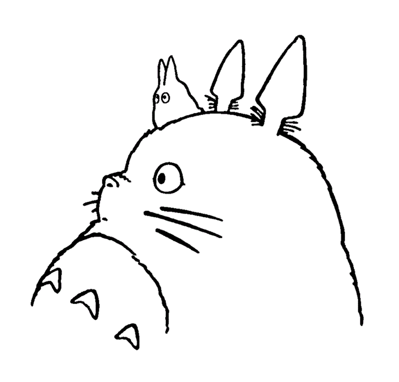  Totoro in schwarz und weiß 