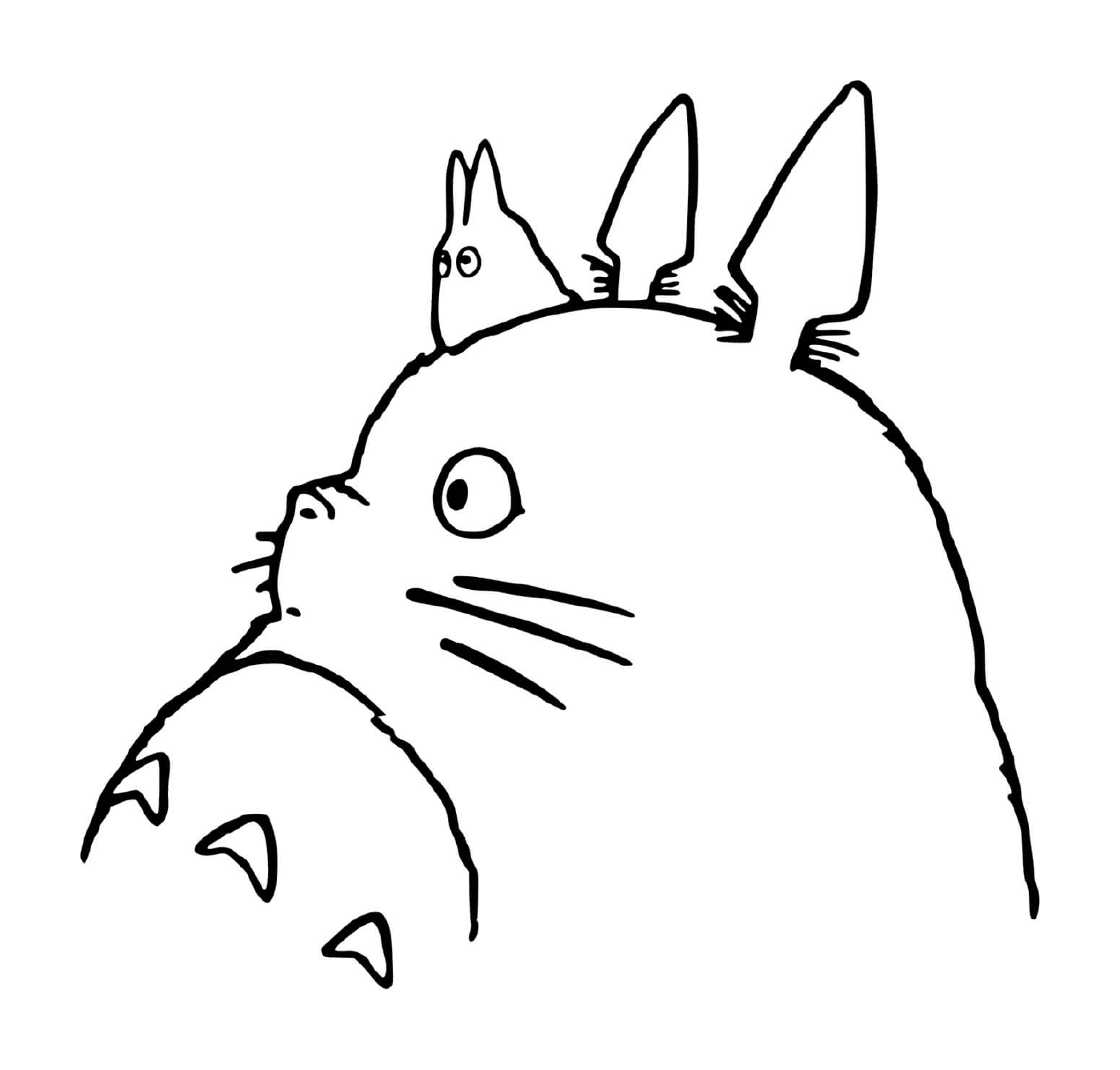  Totoro in schwarz und weiß 