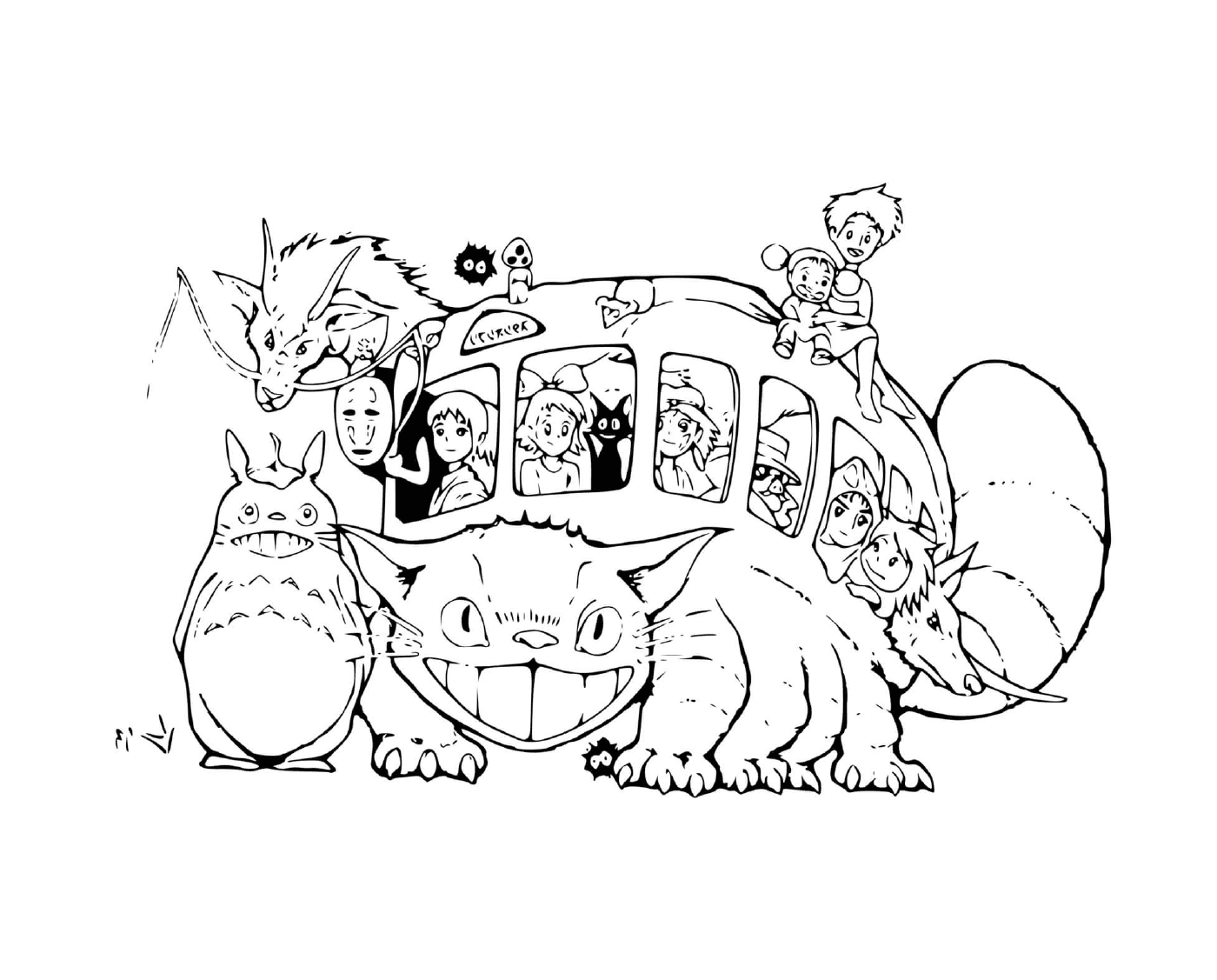  Autobús en forma de gato por Studio Ghibli 