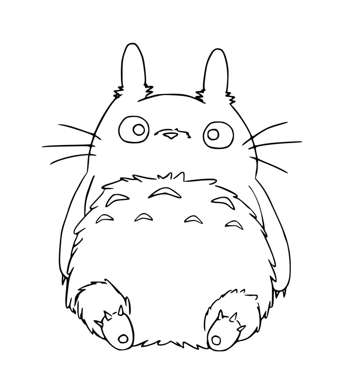  Totoro sitzt auf dem Boden 