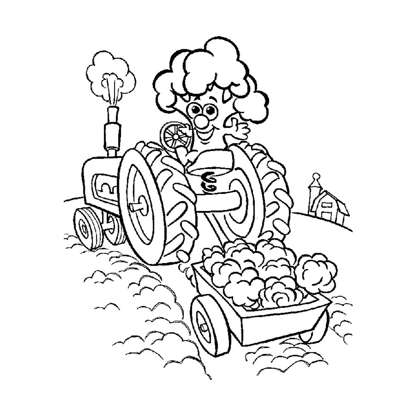  Frau geführt Traktor Bauernhof 