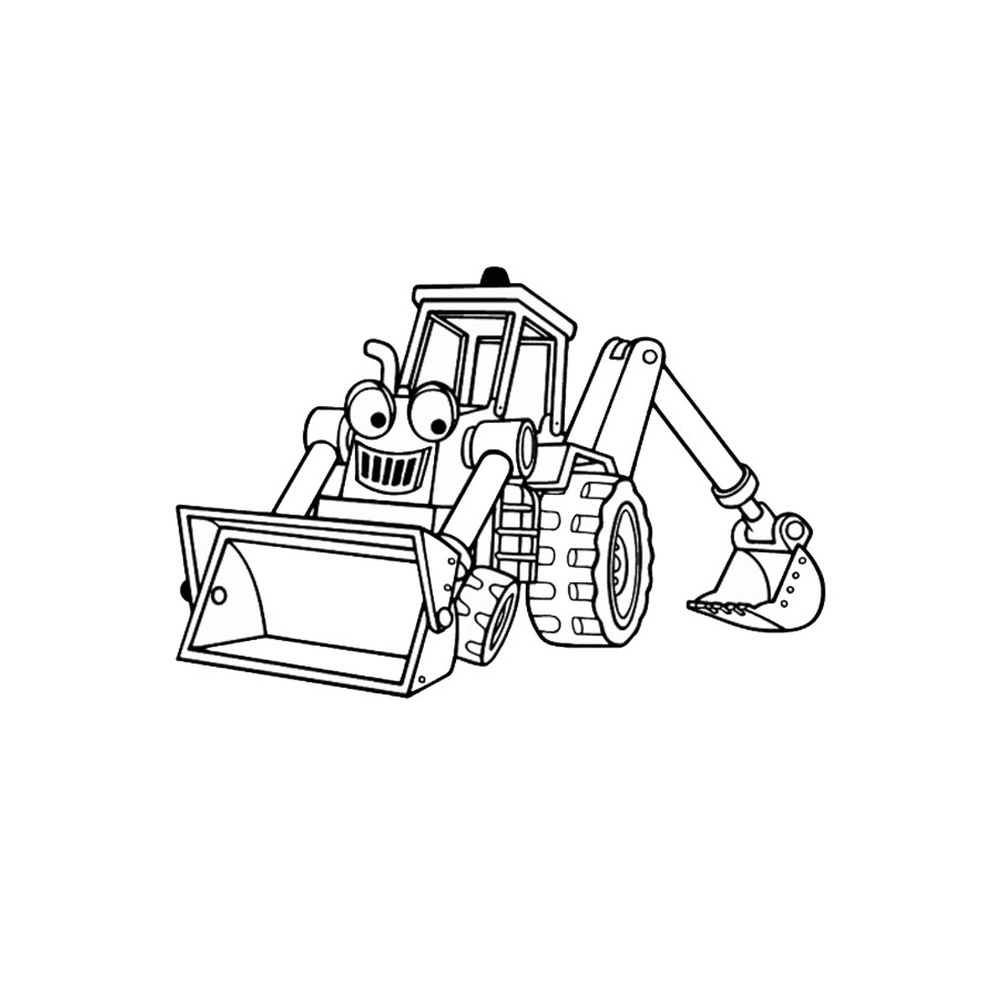  Симпатичный карикатурный трактор 