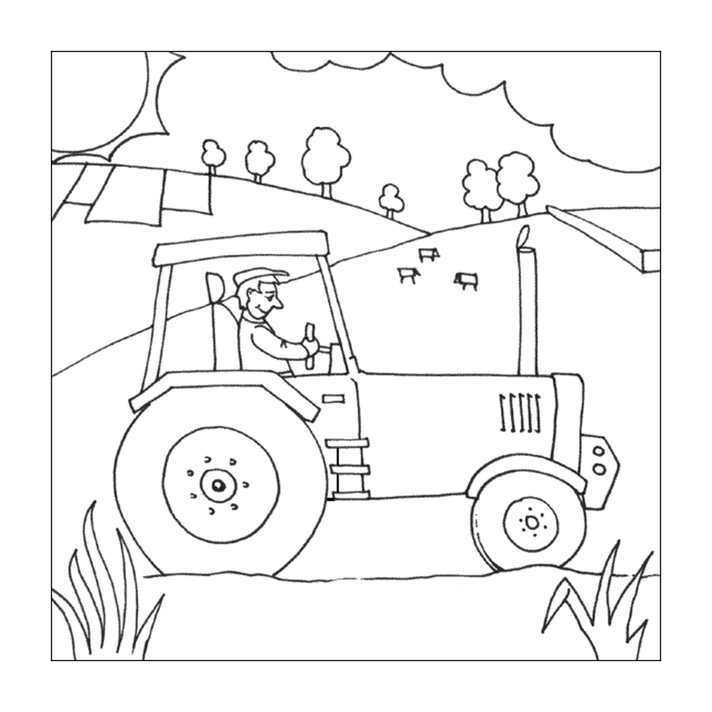  Mann führte kleine Traktor 