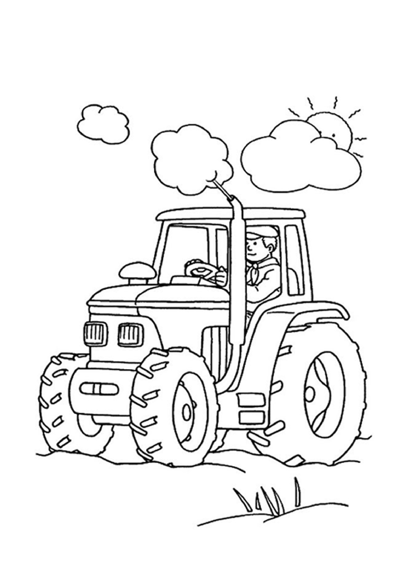  Большой карикатурный трактор 