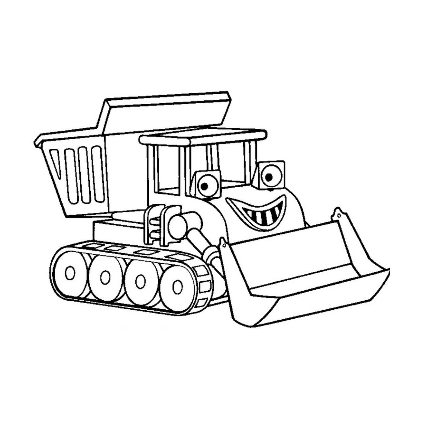  Tractor con arado de tierra 