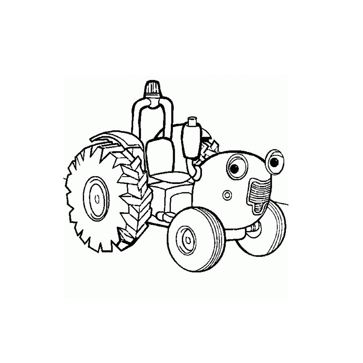  Traktor mit lustigem Gesicht 