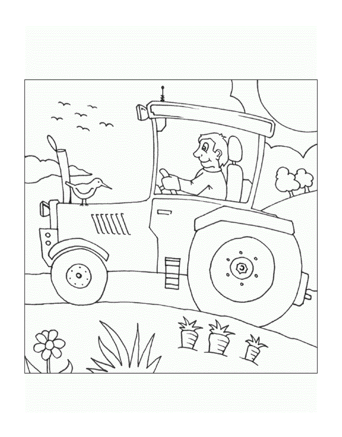  Mann gefahren alten Traktor 