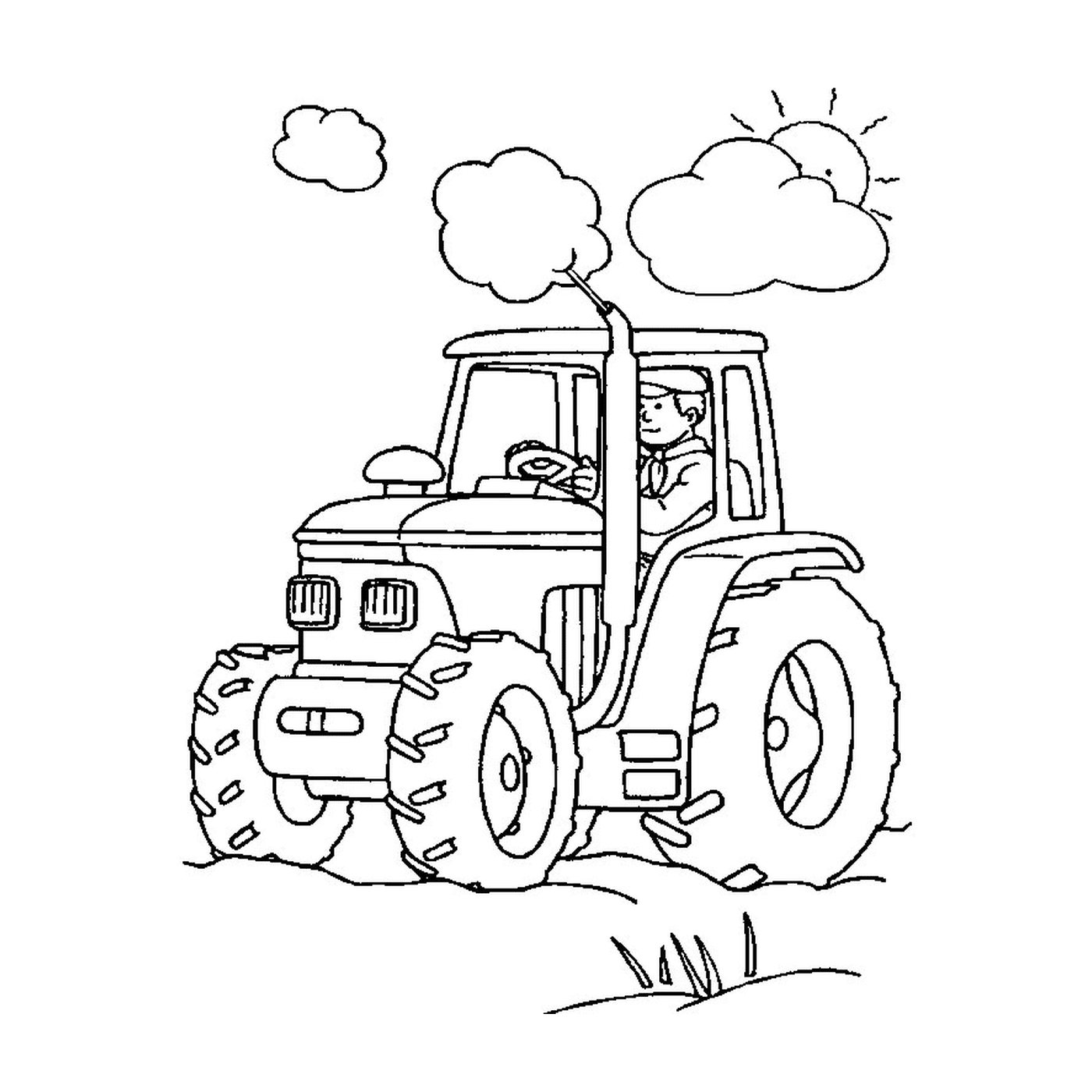  Hombre led tractor granja 