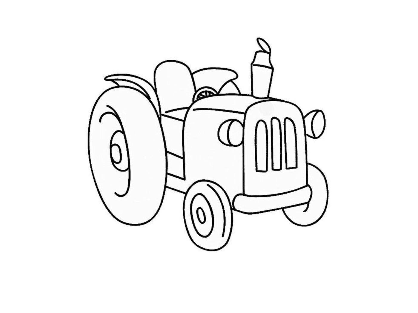  Старый ретрооранжевый трактор 
