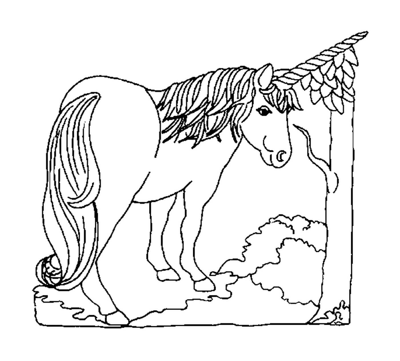  Un unicornio junto a un árbol 
