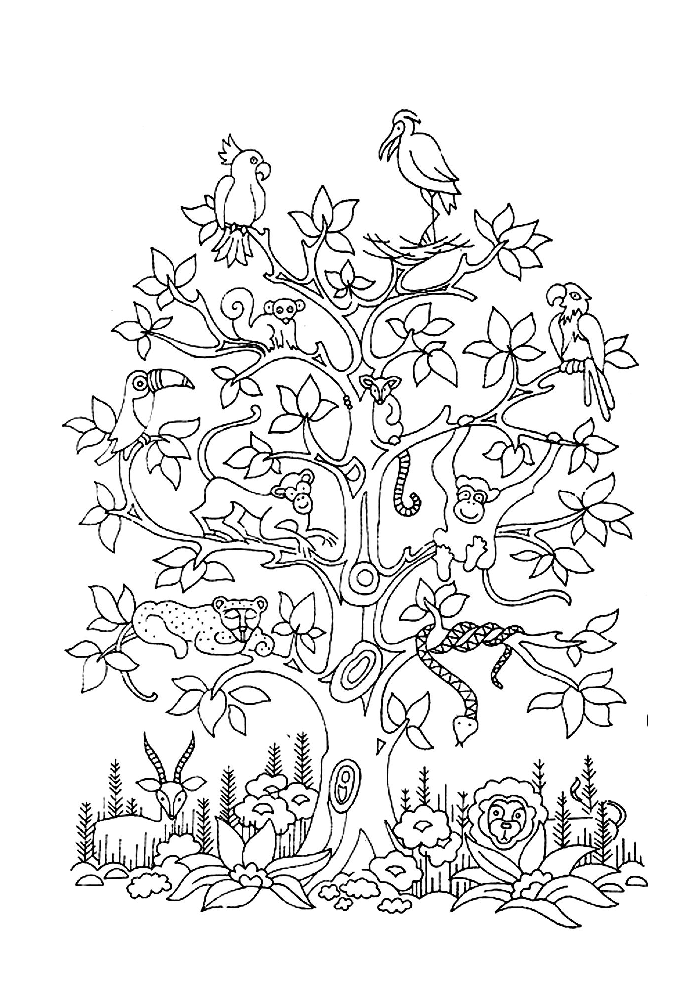  Дерево с птицами 