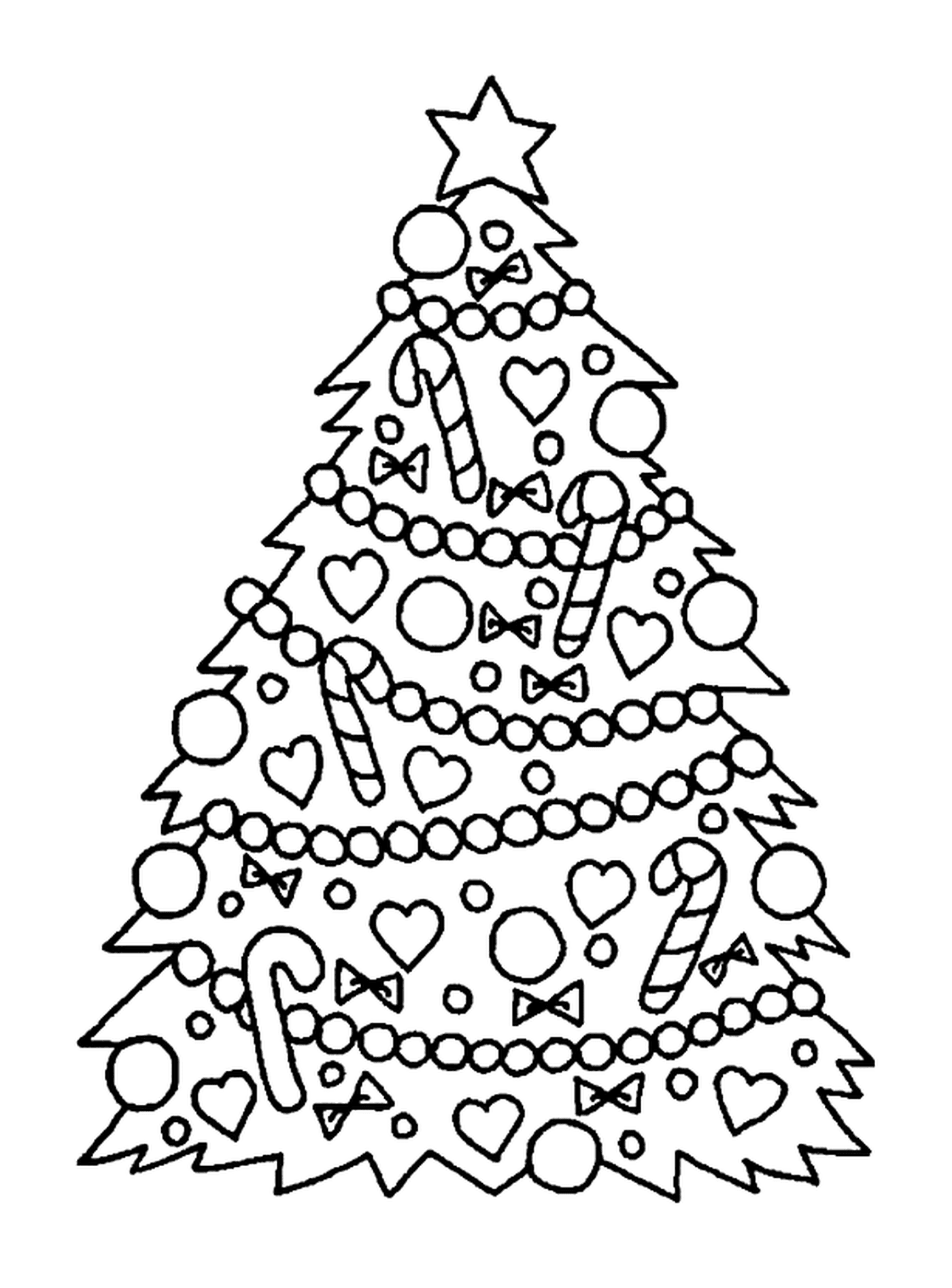 Un albero di Natale decorato 