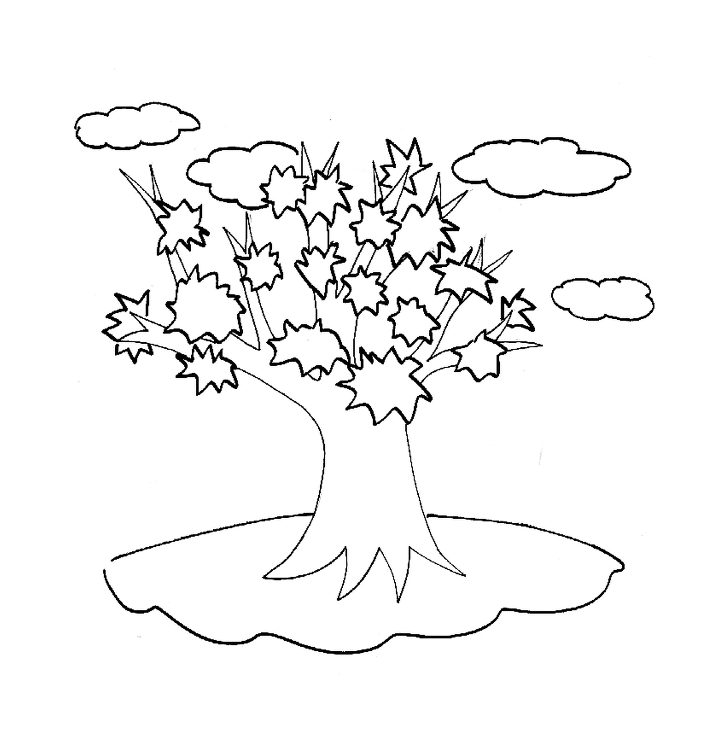  Un árbol con hojas 